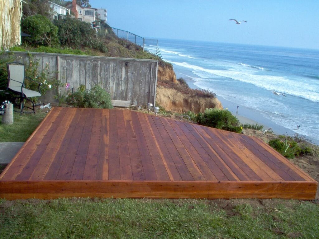 deck construction and staining in Mission Beach after photo